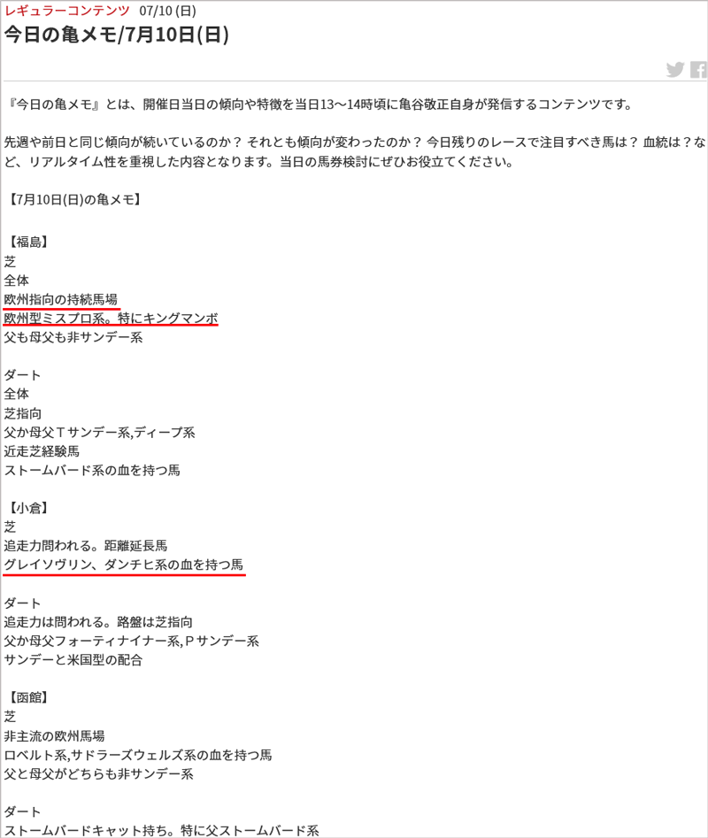 7/10(日)の亀メモ 