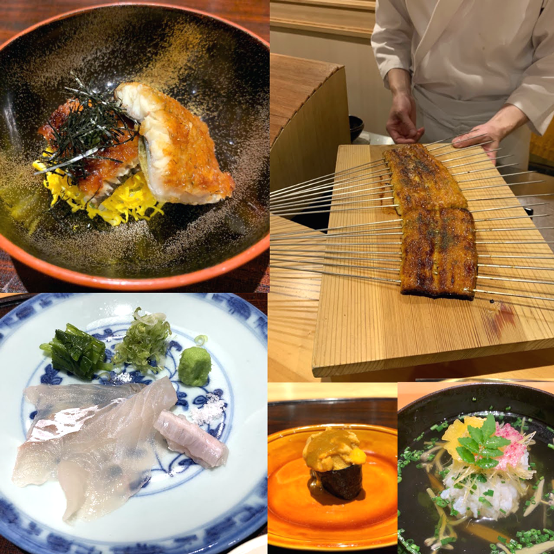  特別コースのお料理 天然鰻など