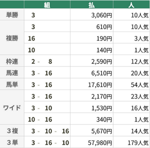 7月27日 新潟11R 3歳未勝利