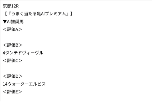 10/18(土)の京都最終レース「亀AI」評価
