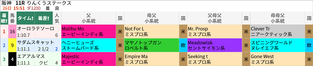 12/26(日) 阪神11R 結果