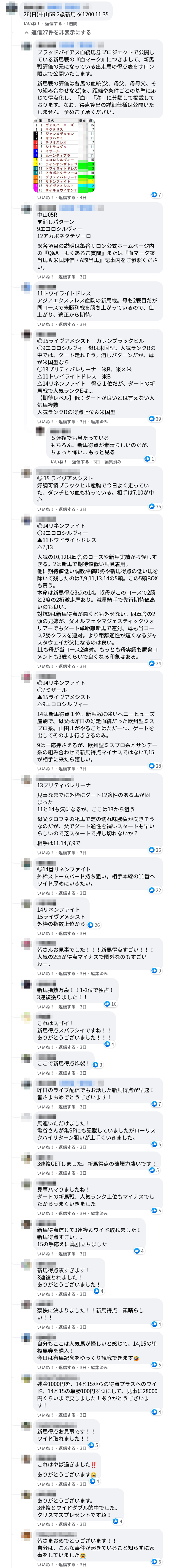 日曜中山5R サロンメンバーの見解