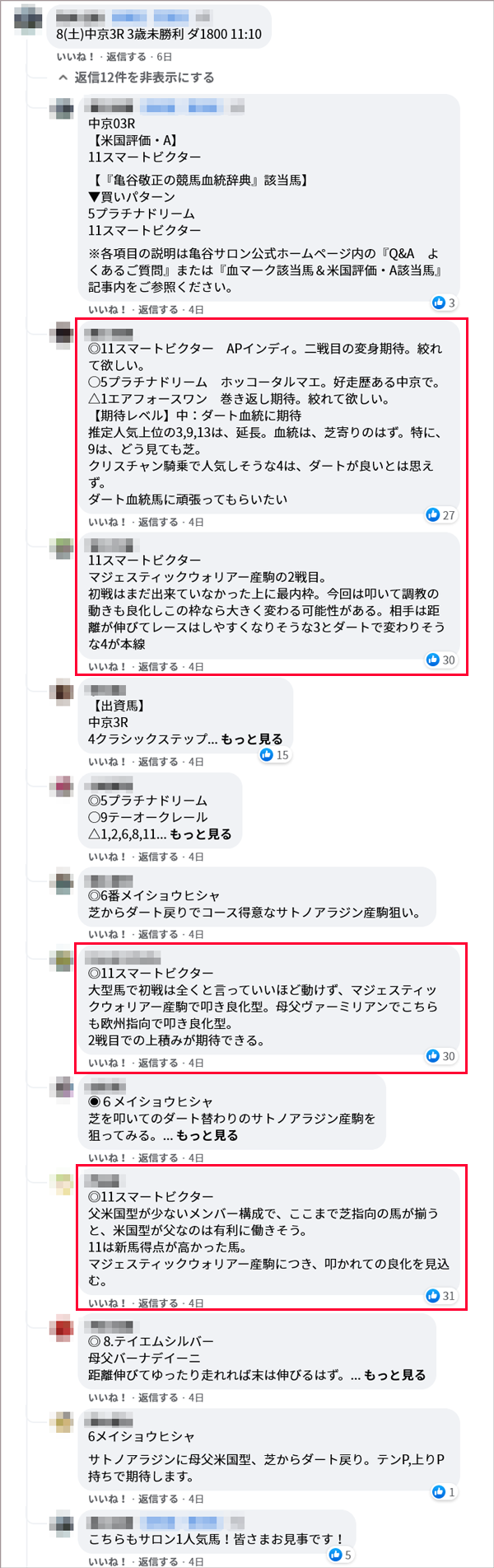 1/8(土) 中京3R サロンメンバーの見解