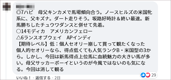 1/10(月) 中京4R サロンメンバーの見解