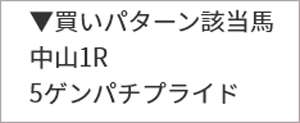 日曜中山1R 買いパターン該当馬