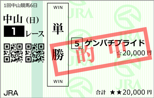 日曜中山1R 的中馬券