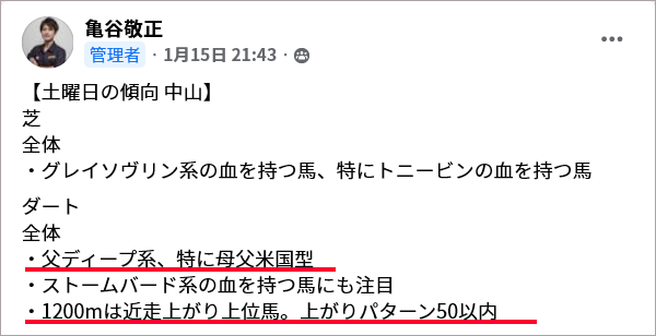 土曜日の傾向