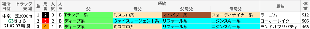 きさらぎ賞 過去10年好走馬/系統