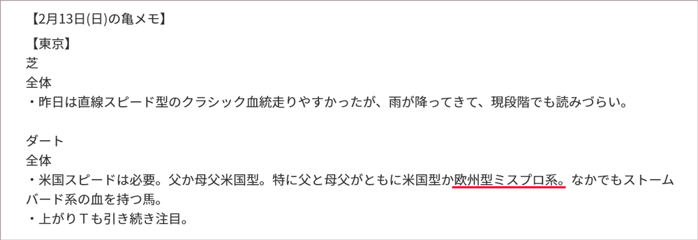 今日の亀メモ/2月13日(日)