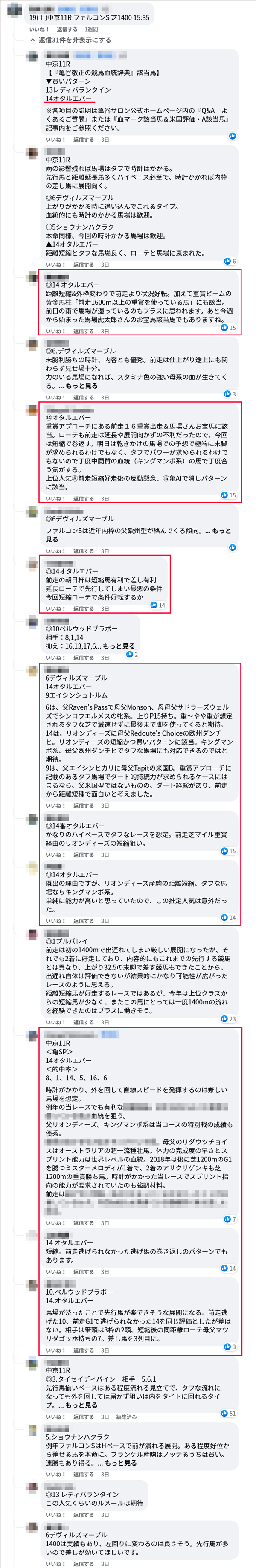 3/19(土)中京11R サロンメンバーの見解