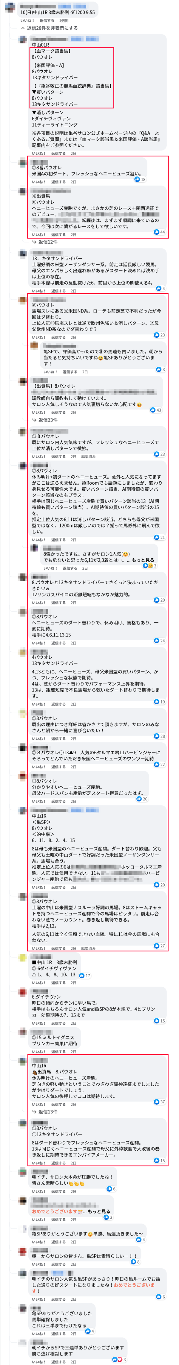 4/10(日) 中山1R サロンメンバーの見解