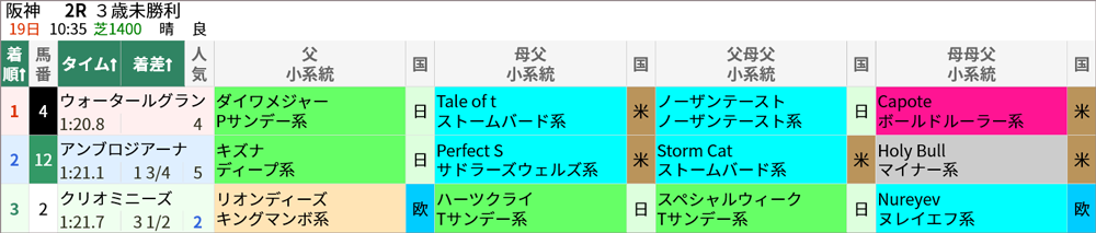 6/19(日)阪神2R 結果