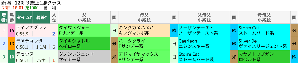 10/23(日)新潟12R 結果
