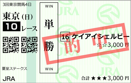 6月11日(日)東京10R 的中馬券