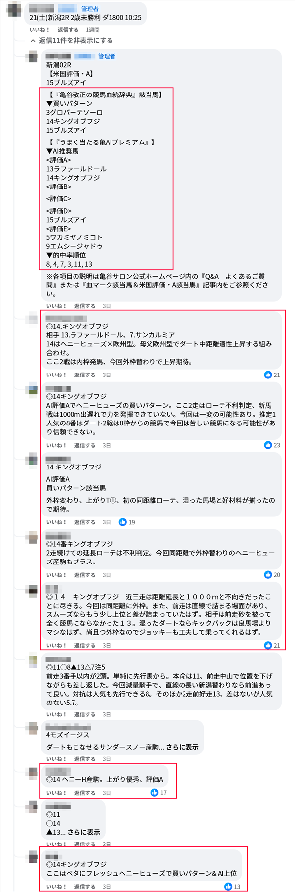 10月21日(土)新潟2R サロンメンバーの見解