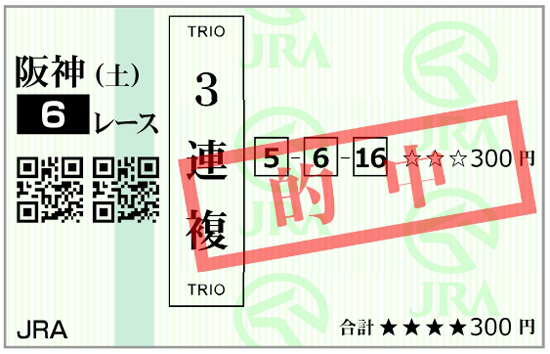 9月20日(土)阪神6R 購入馬券