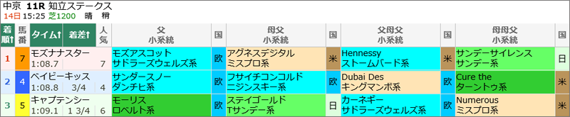 12月14日(日)中京11Rの結果