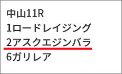 3月15日(日)中山11Rの各種該当馬
