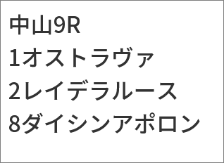 4月5日(日)中山9Rの該当馬