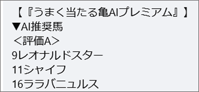 4月19日(日)福島9Rの亀AI該当馬