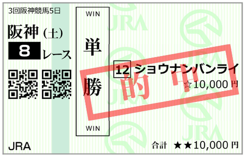 6月20日(土)阪神8R 購入馬券