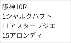 6月20日(土)阪神8R 該当馬