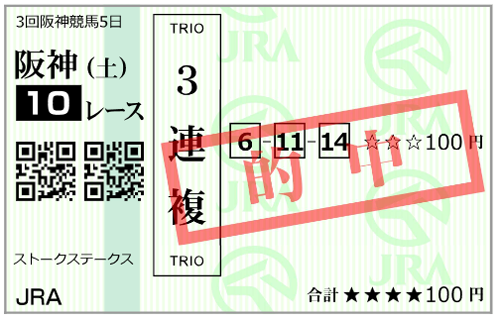 6月20日(土)阪神8R 購入馬券