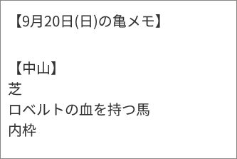 今日の亀メモ/9月20日(日)