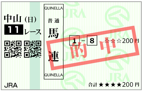 9月20日(日)中山11R 購入馬券