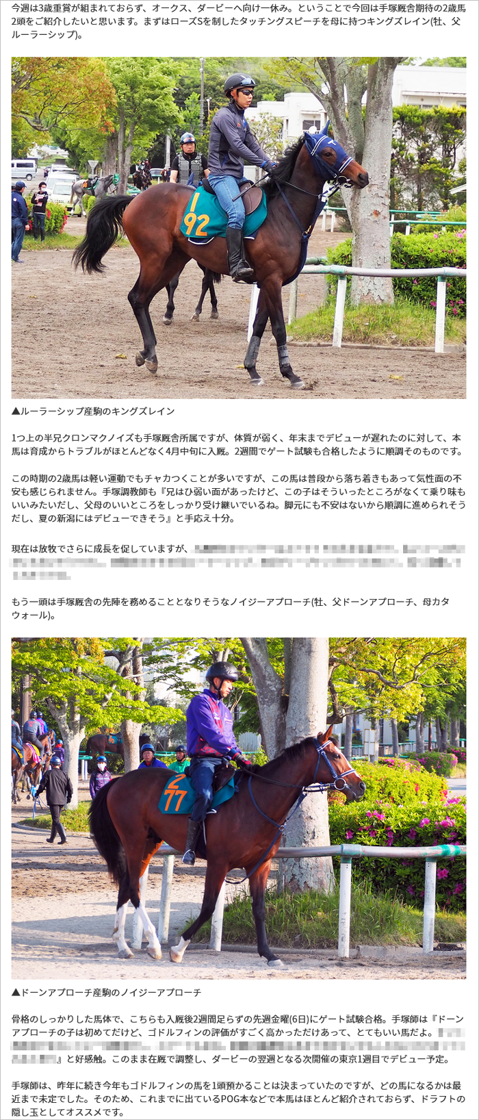 手塚厩舎の2歳馬